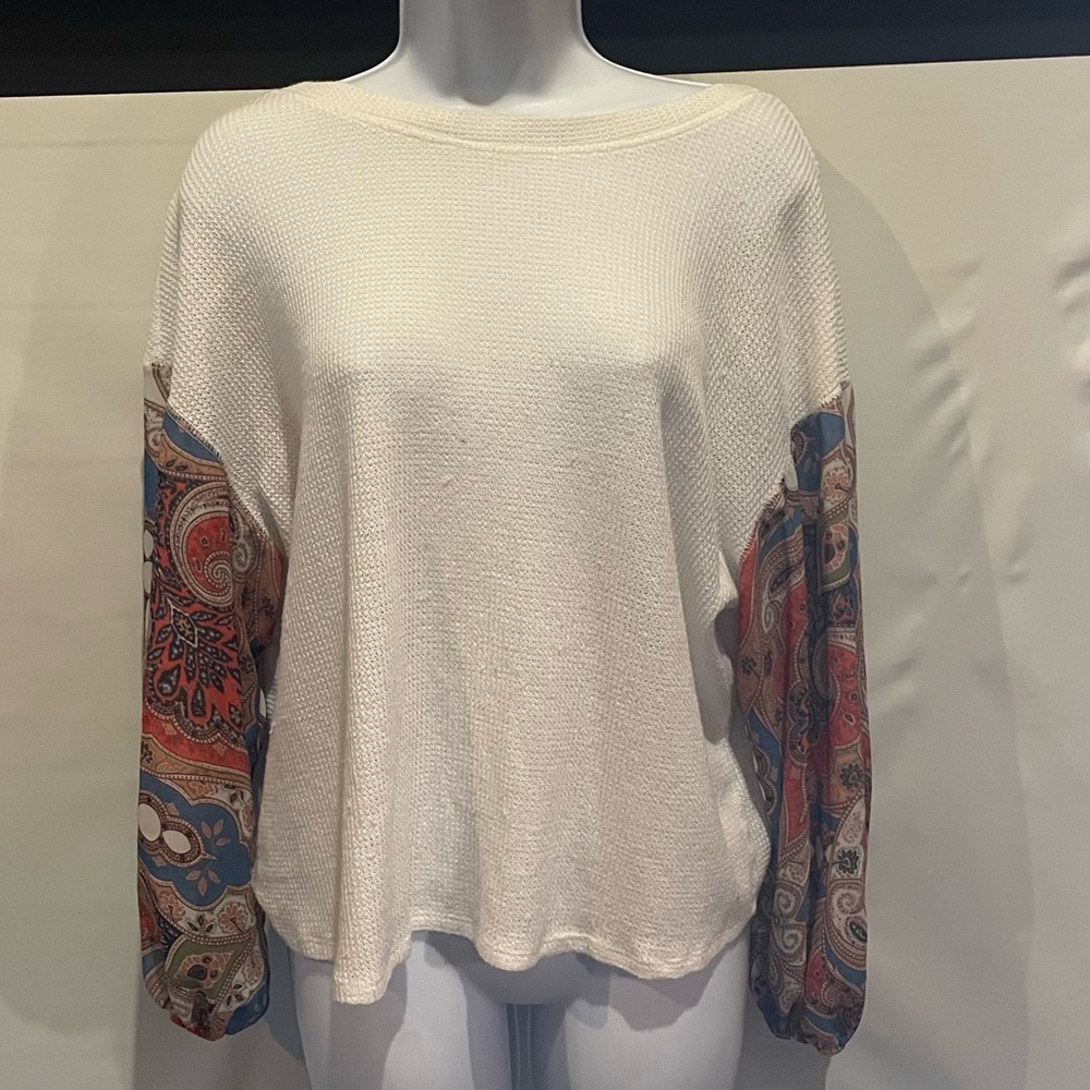 Blu Pepper Textured White Sweater